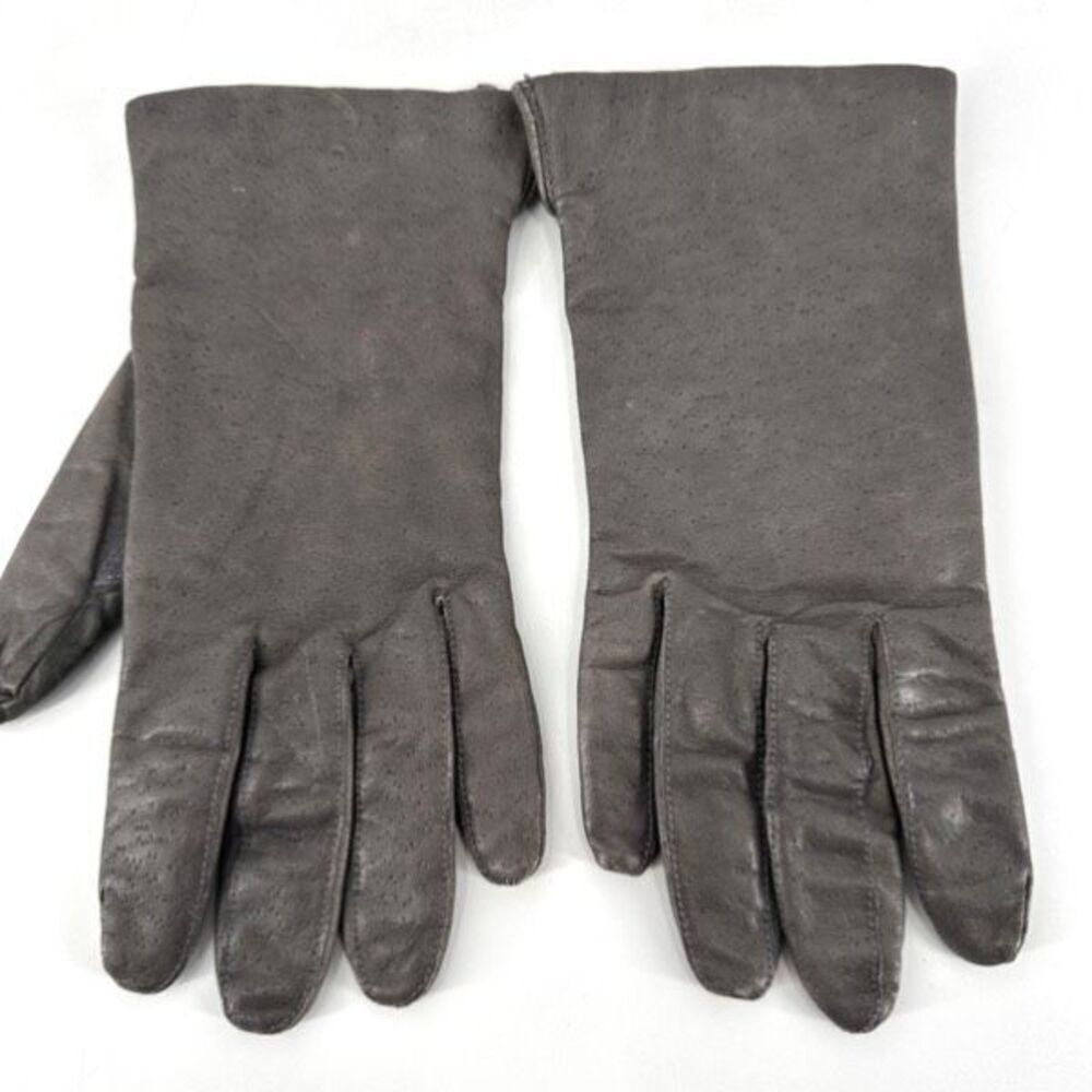 Vintage Fownes Women's Genuine Leather Lined Driving Gloves‎ Gray Size Medium